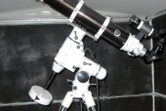 SkyWatcher 120mm Black Diamond ED refractor on HEQ5 Pro Go To mount.